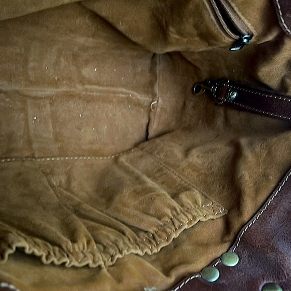 Patricia Nash CARDUCCI Leather Tote POCKET bag in Cognac - Picture 9 of 11